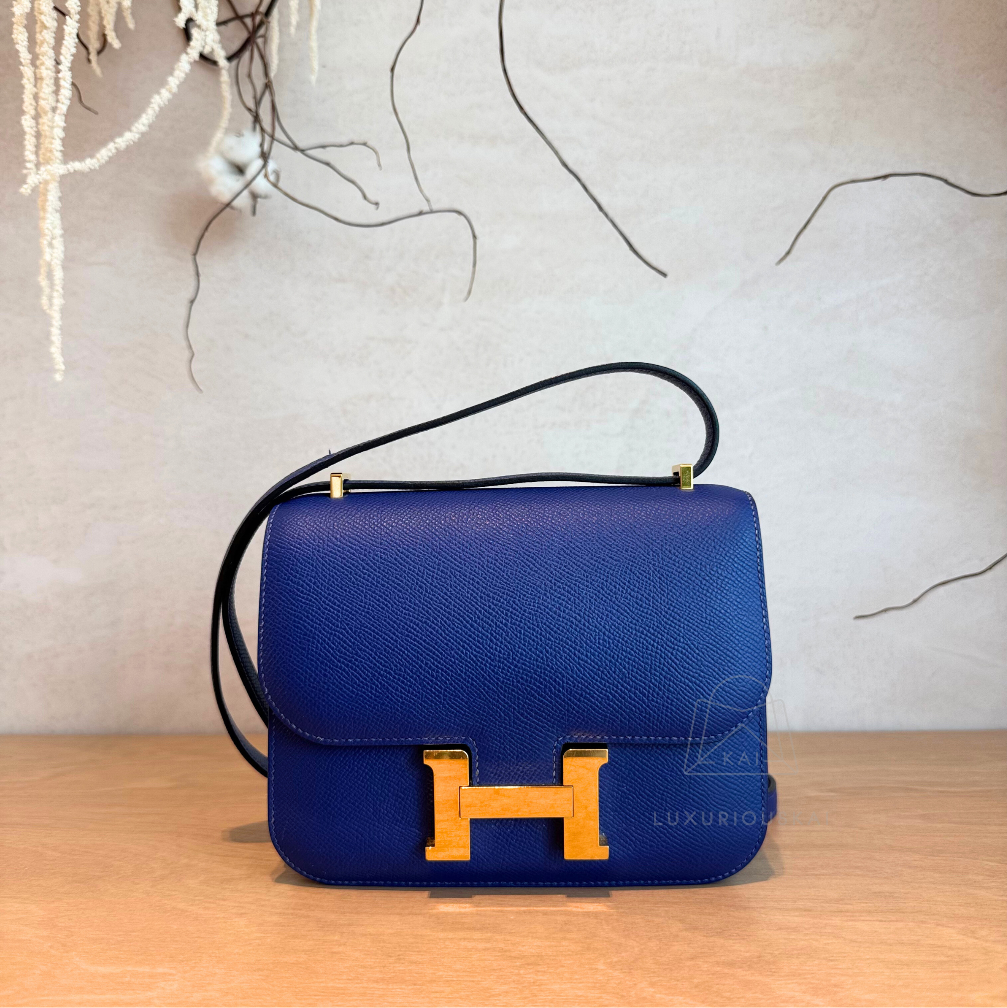 [PRELOVED] Hermès Constance 18 Blue Electric (Gold Hardware)