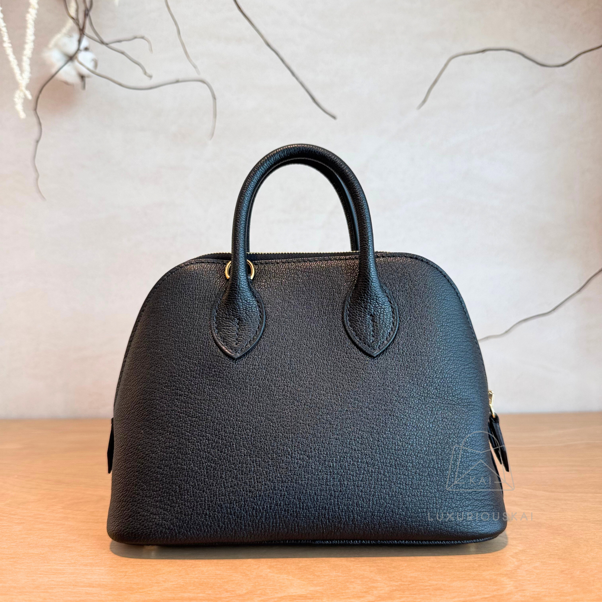Hermès Mini Bolide Black (Gold Hardware)