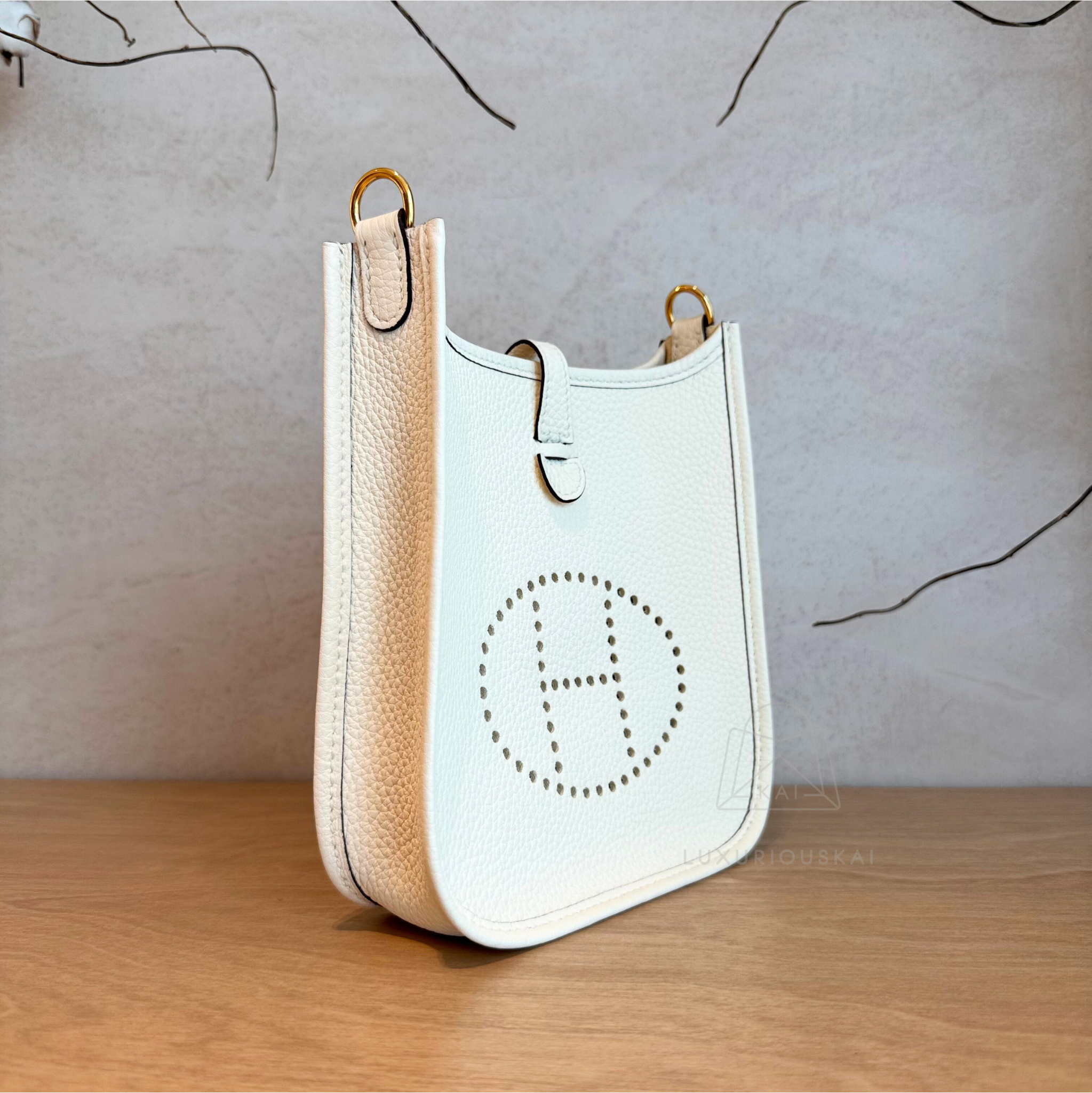 Hermès Mini Evelyne Nata (Gold Hardware)