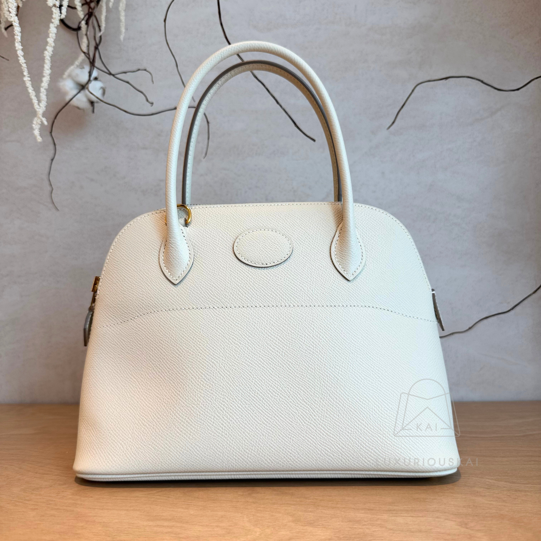 [PRELOVED] Hermès Bolide 25 Craie Epsom (Gold Hardware)