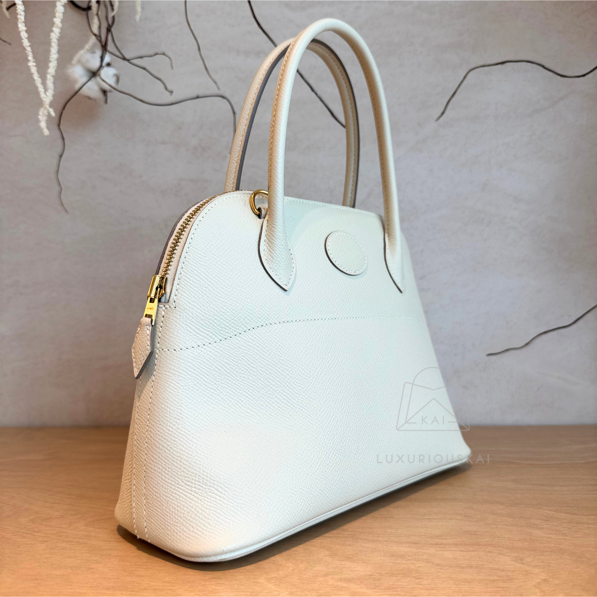[PRELOVED] Hermès Bolide 25 Craie Epsom (Gold Hardware)