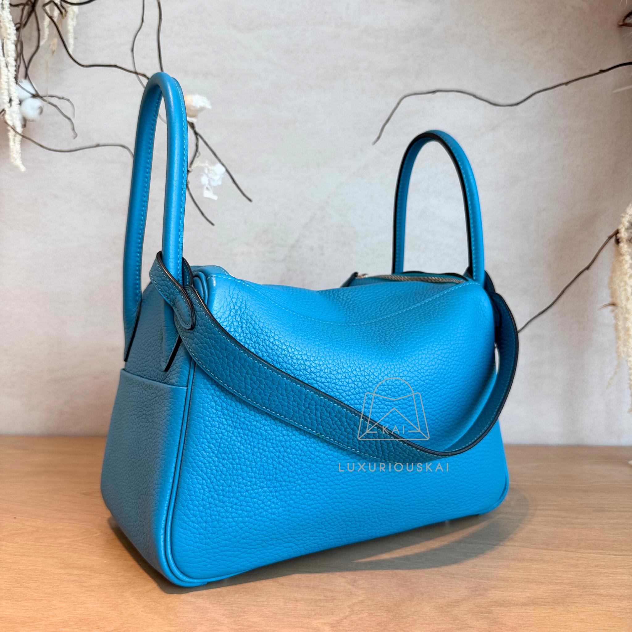 [PRELOVED] Hermès Lindy 26 Turquoise (Palladium Hardware)