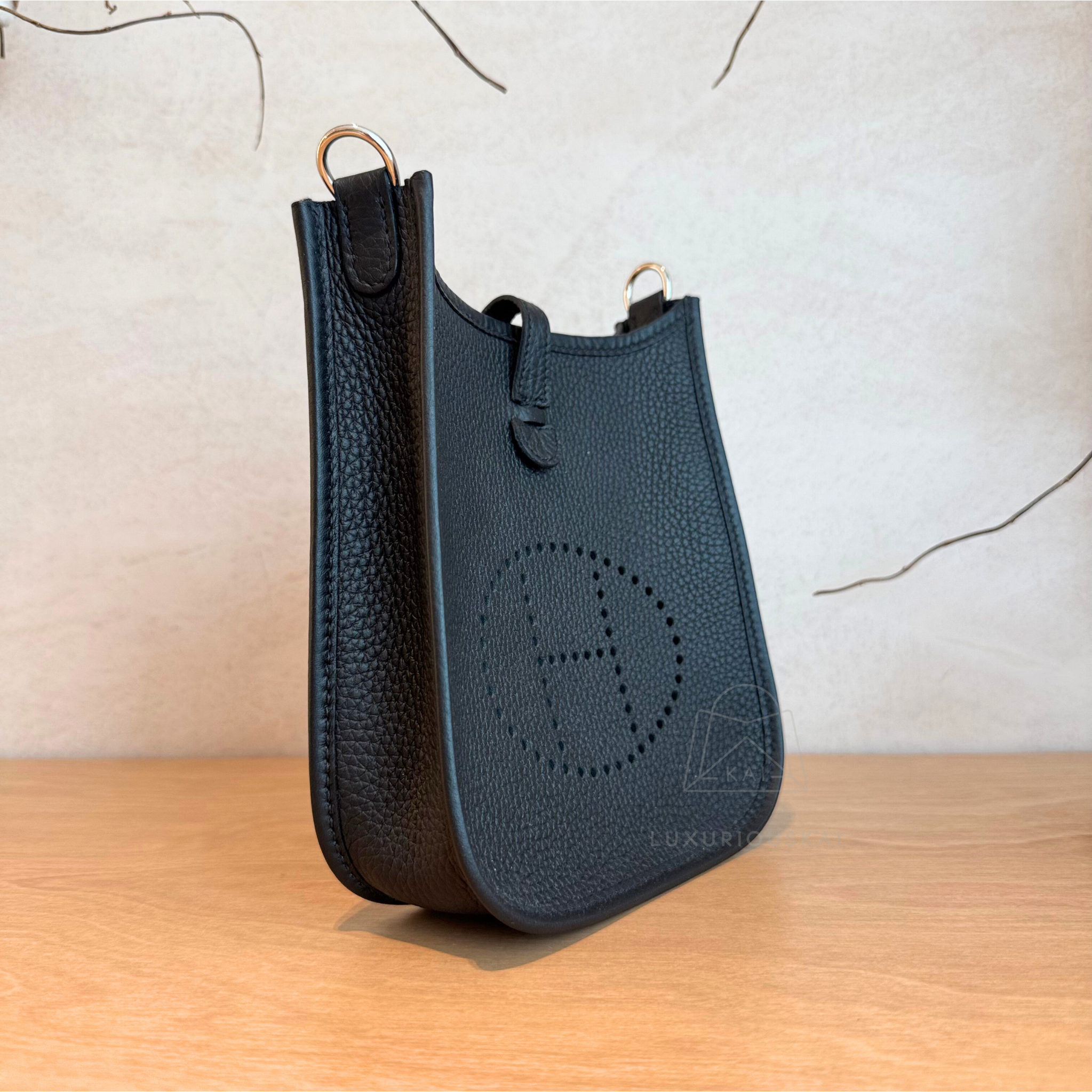 Hermès Mini Evelyne Black (Palladium Hardware)