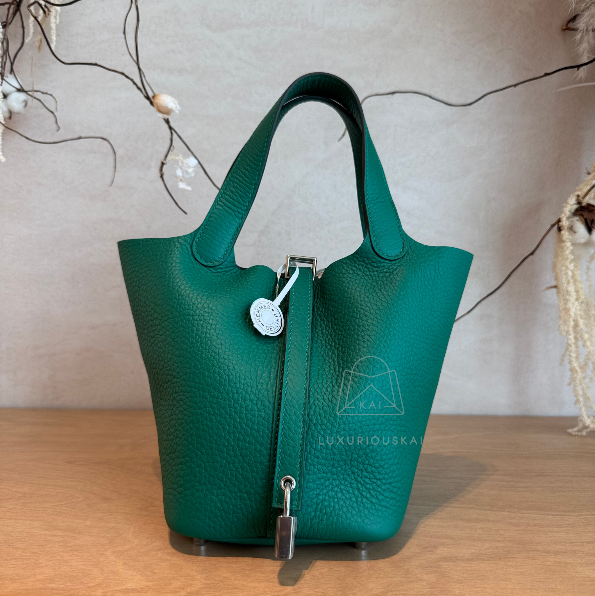 Hermès Picotin 18 Vertigo Green (Palladium Hardware)