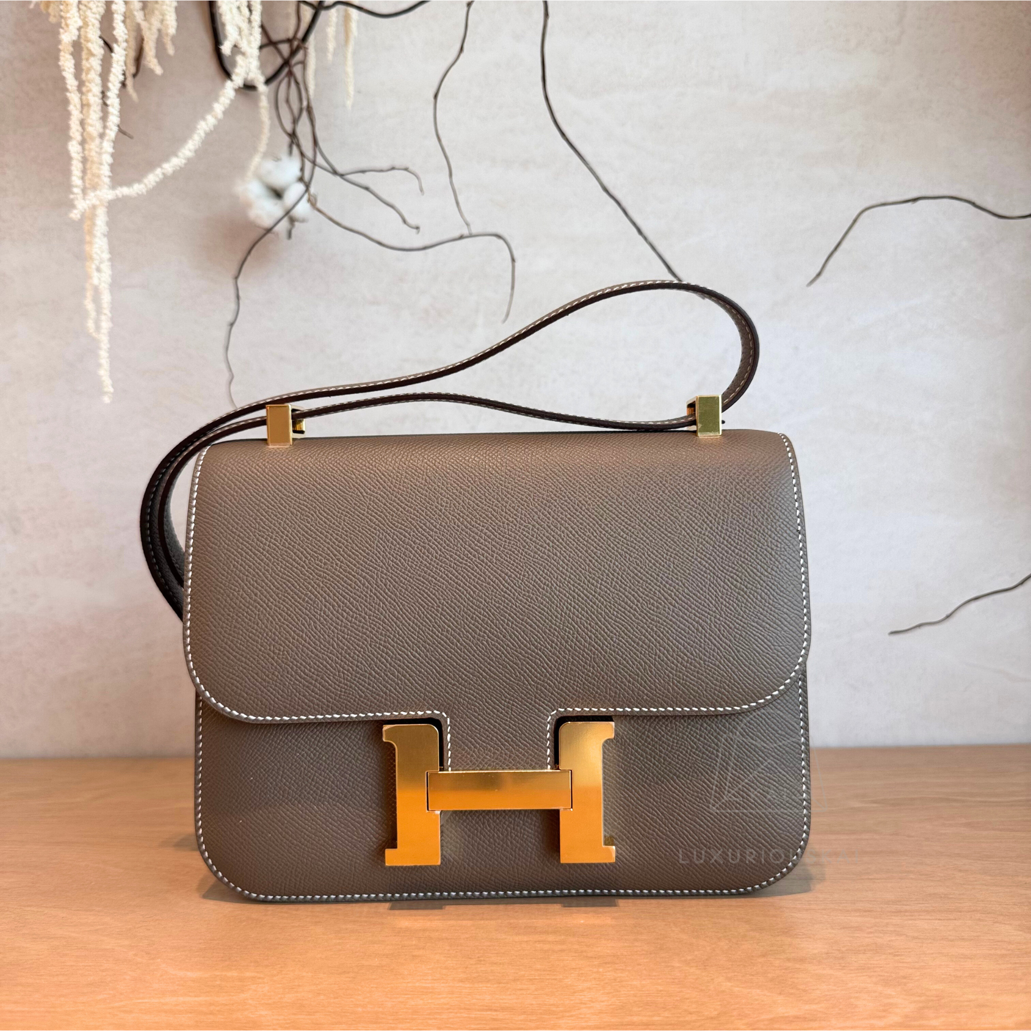 Hermès Constance 24-1 Etoupe (Gold Hardware)