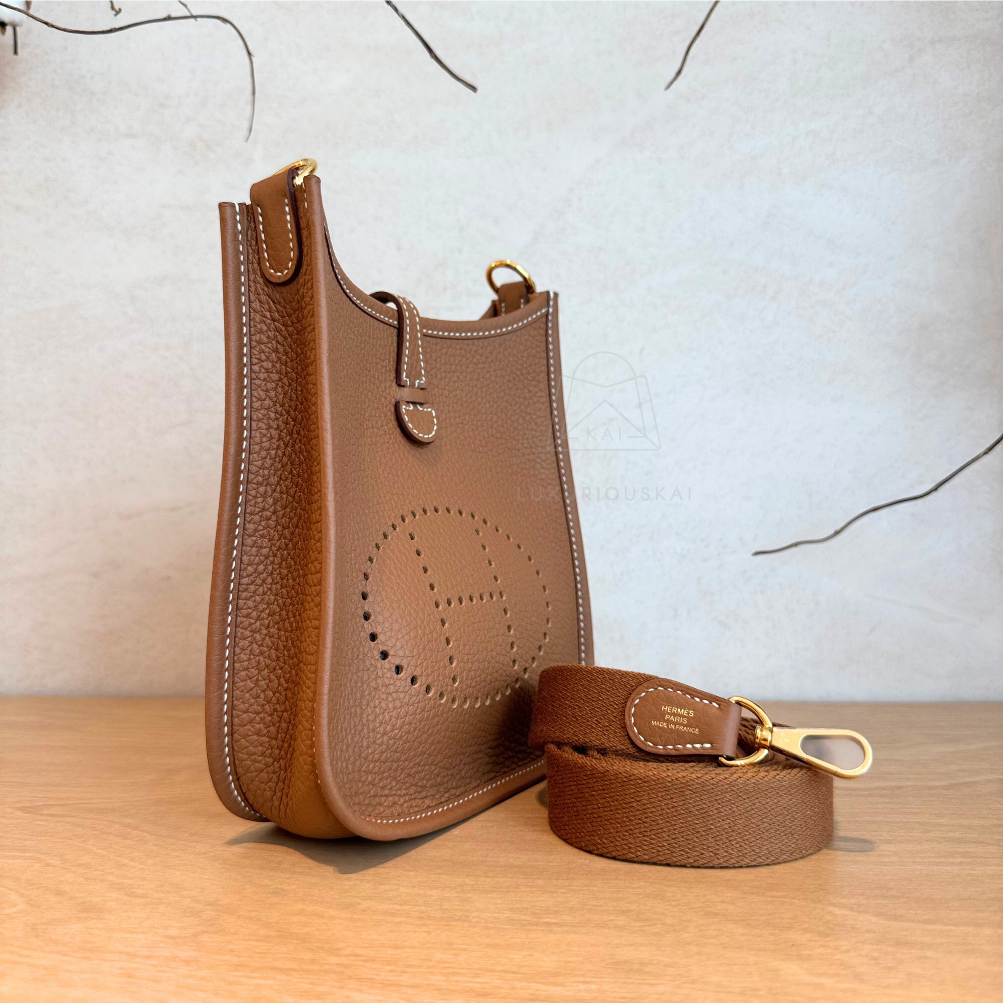 Hermès Mini Evelyne Gold (Gold Hardware)