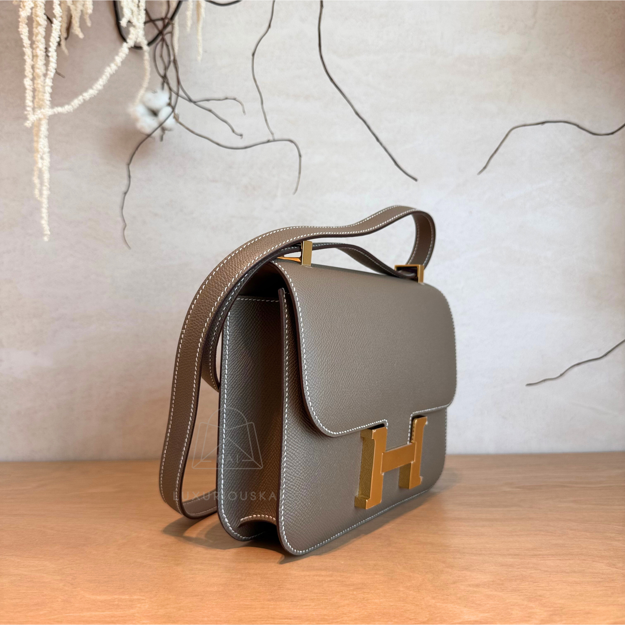 Hermès Constance 24-1 Etoupe (Gold Hardware)