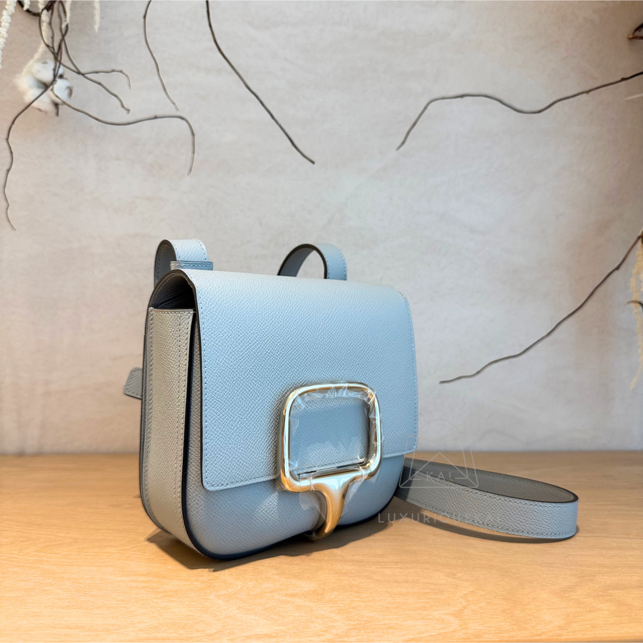 Hermès Della Blue Pale (Gold Hardware)