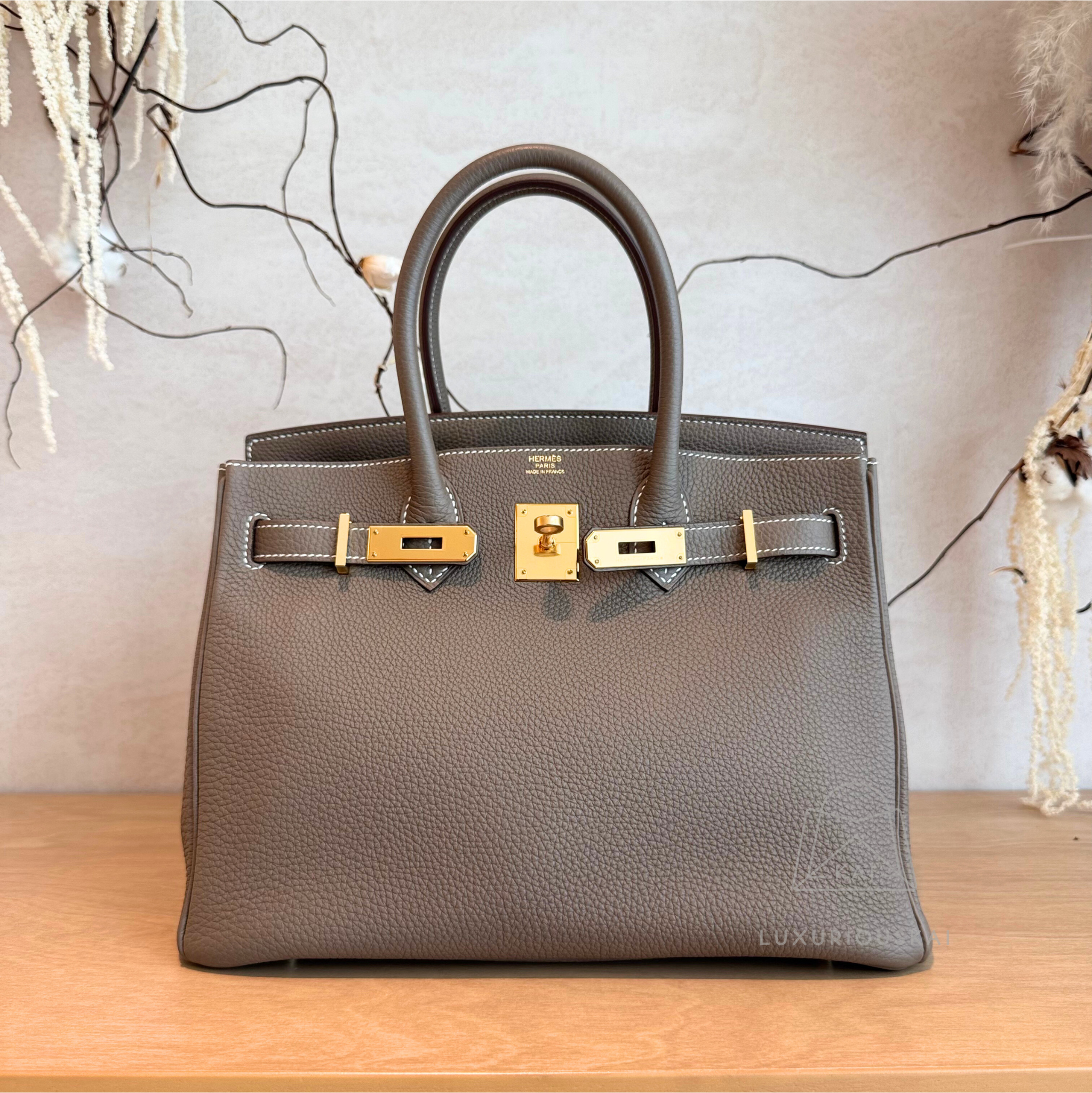 [PRELOVED] Hermès Birkin 30 Etoupe (Gold Hardware)