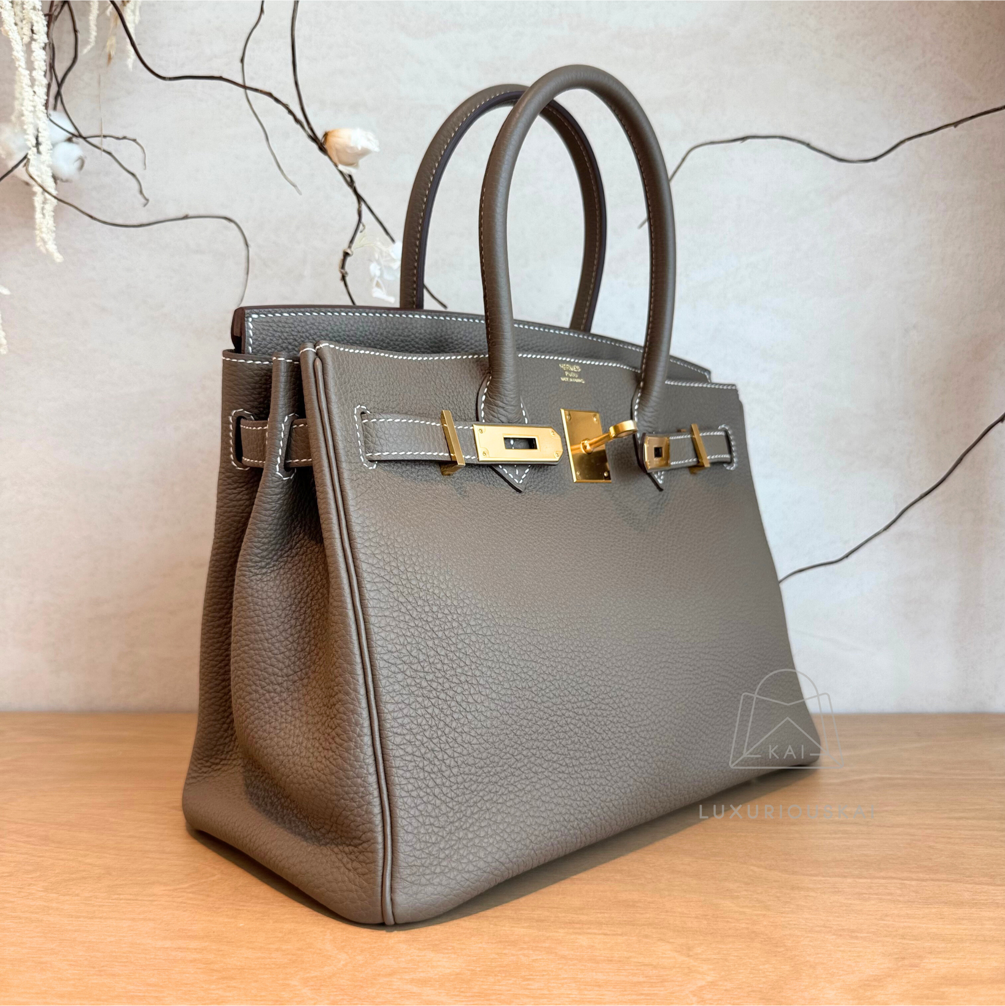 [PRELOVED] Hermès Birkin 30 Etoupe (Gold Hardware)