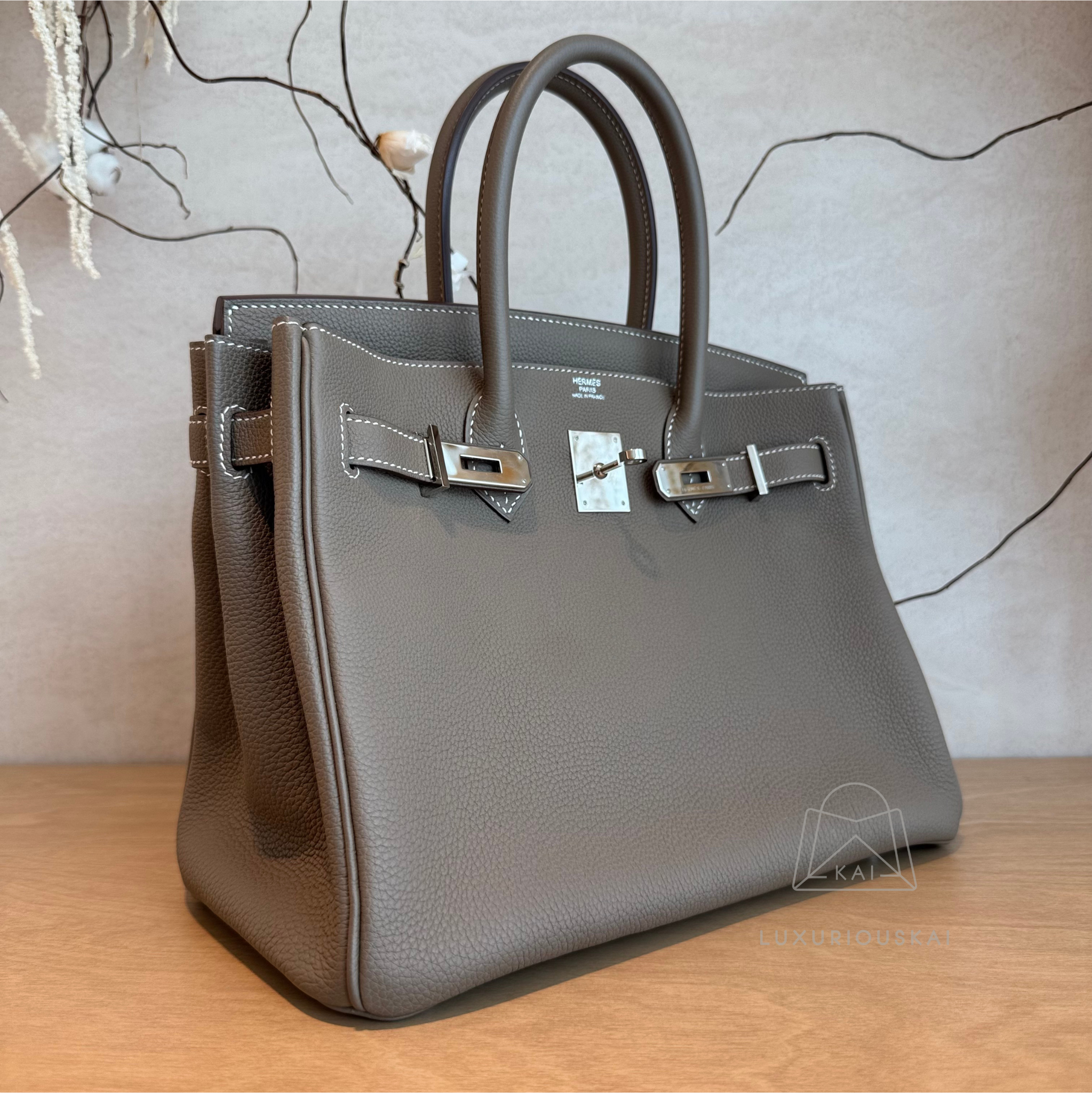 [PRELOVED] Hermès Birkin 30 Etoupe (Palladium Hardware)