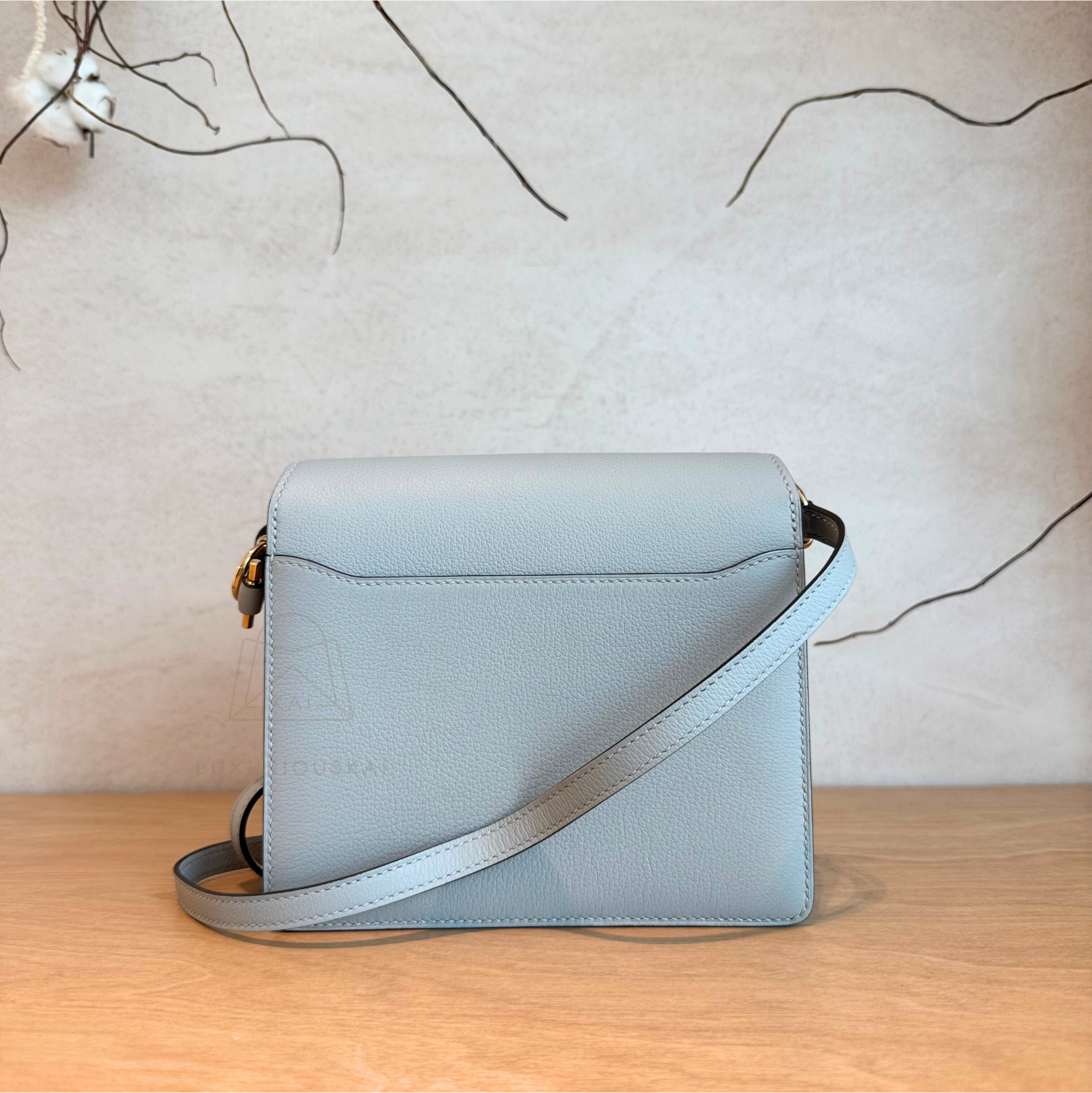 [PRELOVED] Hermès Mini Roulis Blue Pale (Gold Hardware)