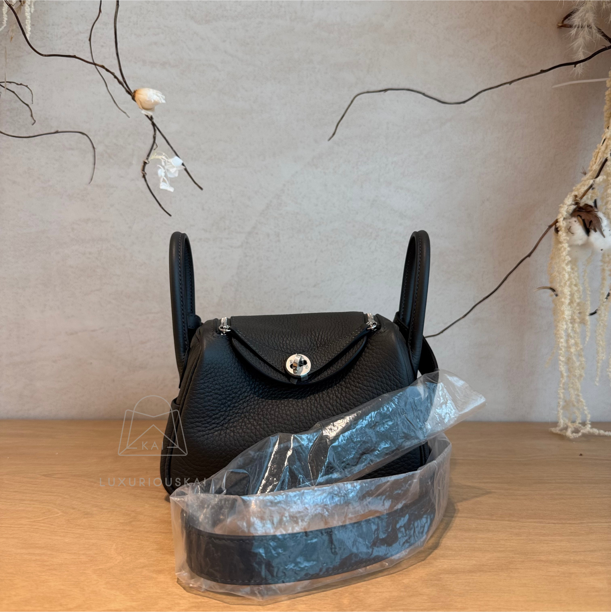 Hermès Mini Lindy Dark Bronze (Palladium Hardware)