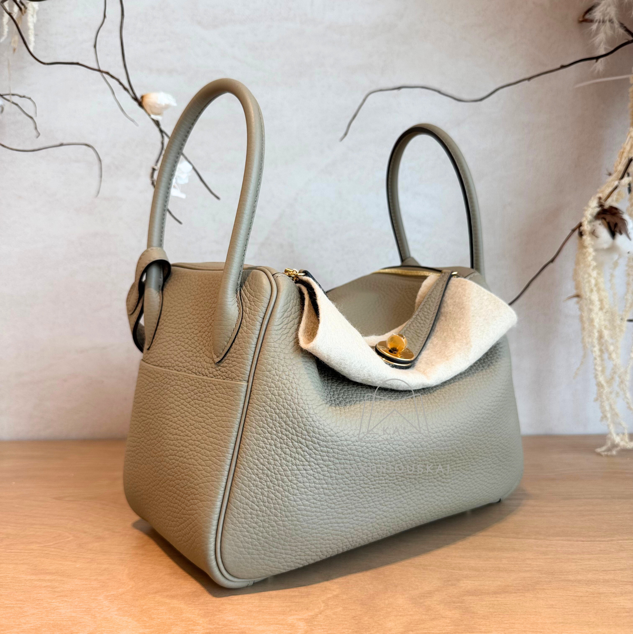 Hermès Lindy 26 Beige Marfa (Gold Hardware)