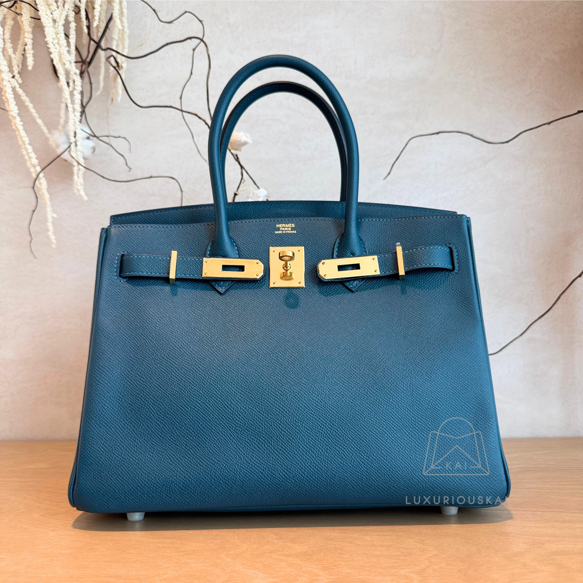 [PRELOVED] Hermès Birkin 30 Blue Colvert (Gold Hardware)