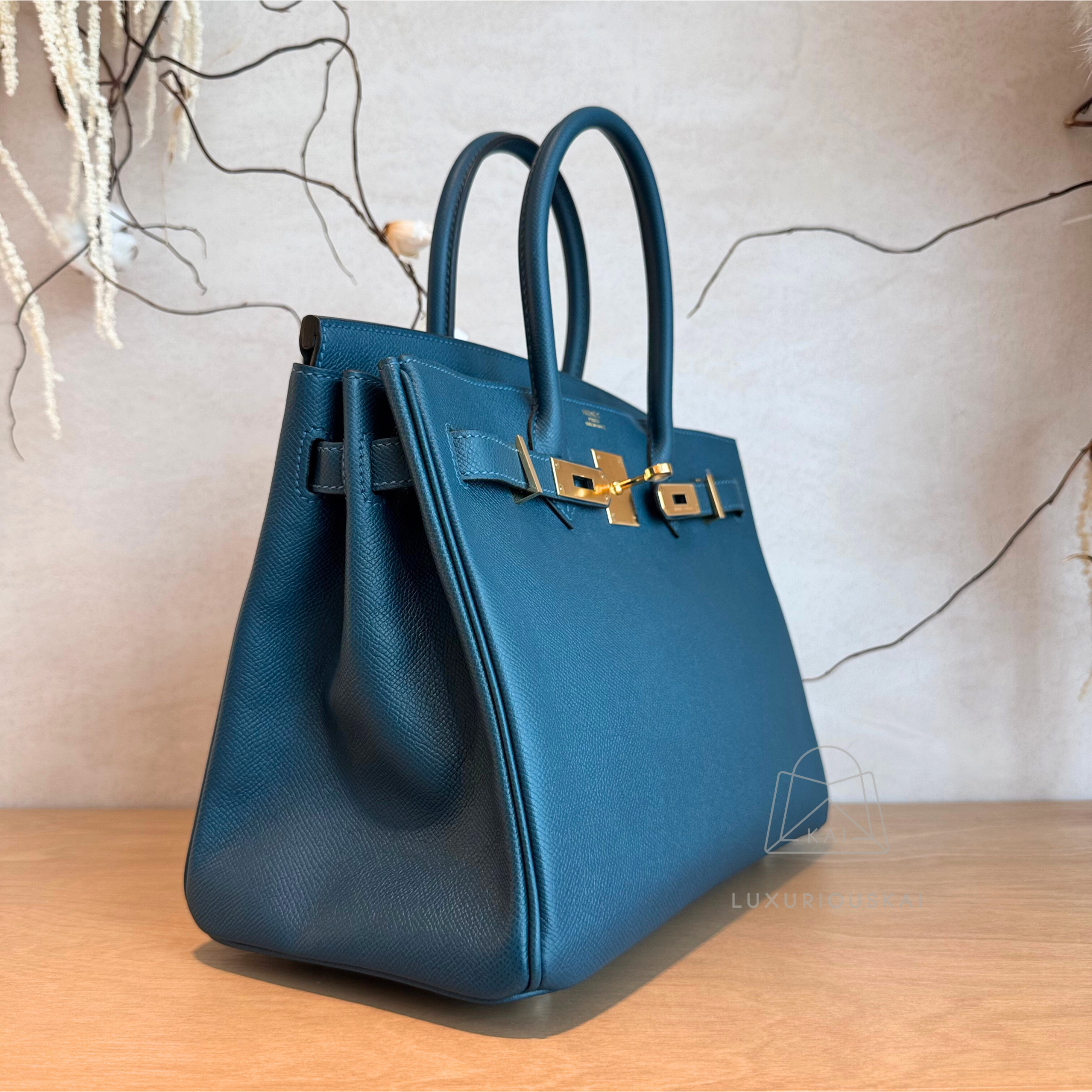 [PRELOVED] Hermès Birkin 30 Blue Colvert (Gold Hardware)