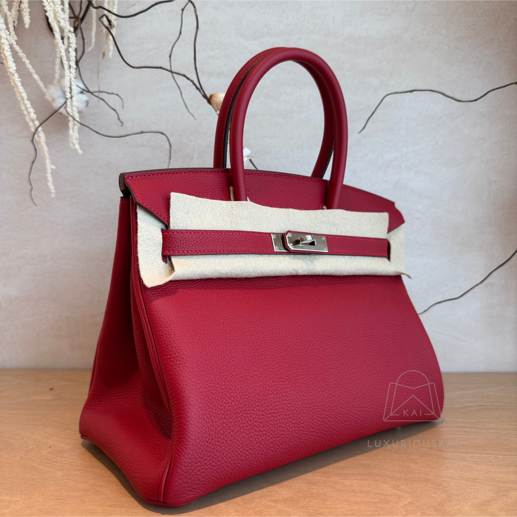Hermès Birkin 30 Rouge Vif Red (Palladium Hardware)