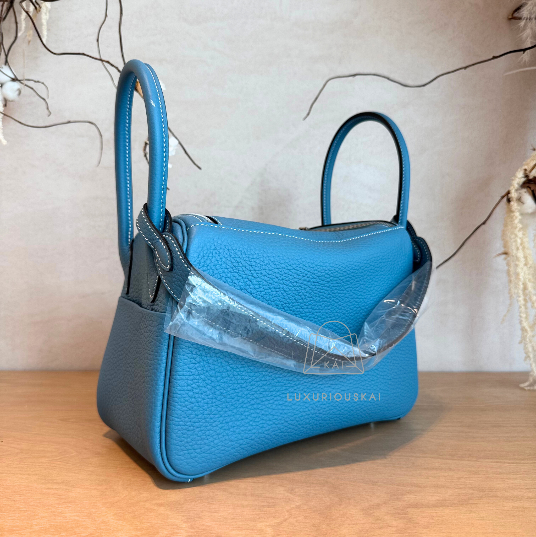 Hermès Lindy 26 Blue Jean (Palladium Hardware)