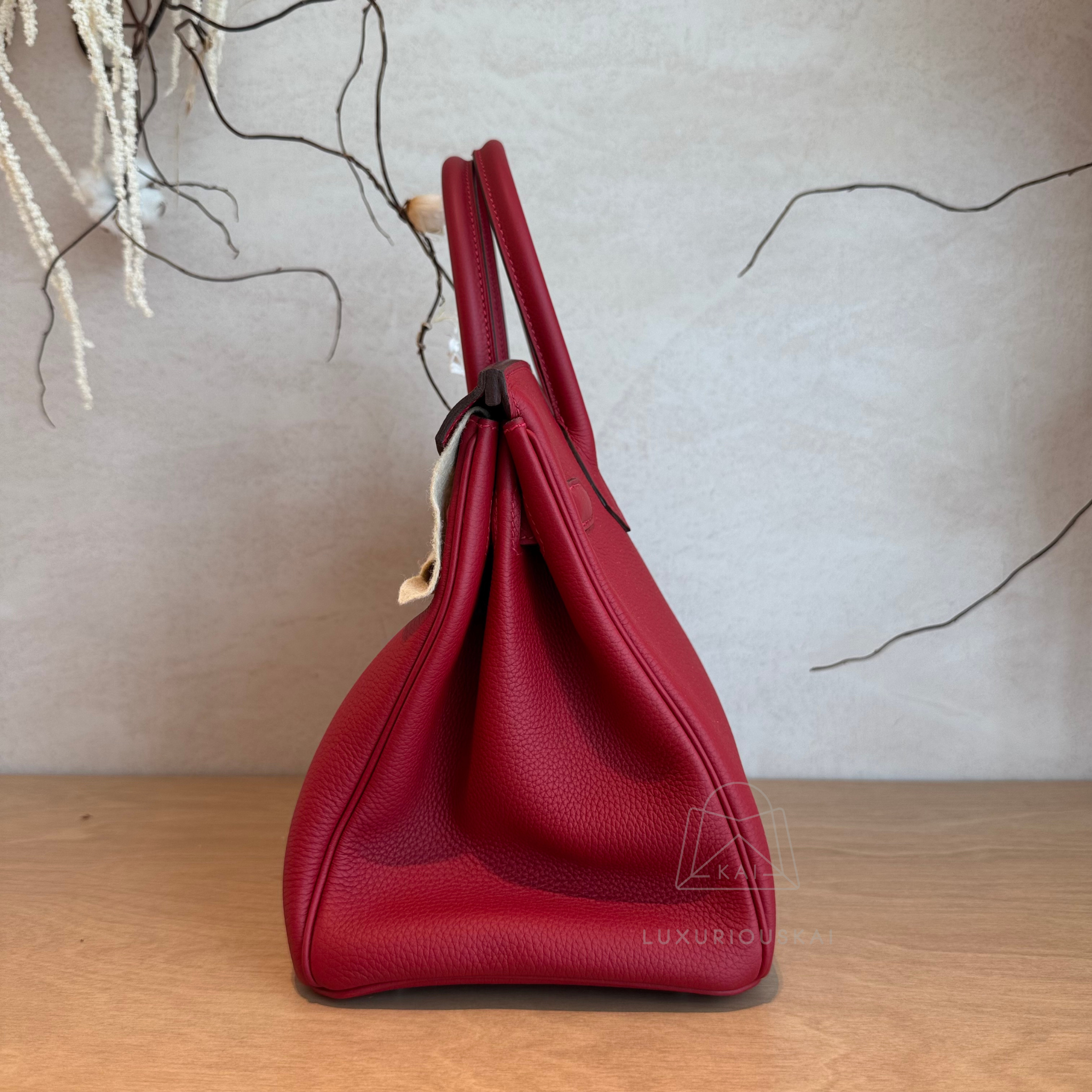 Hermès Birkin 30 Rouge Vif Red (Palladium Hardware)