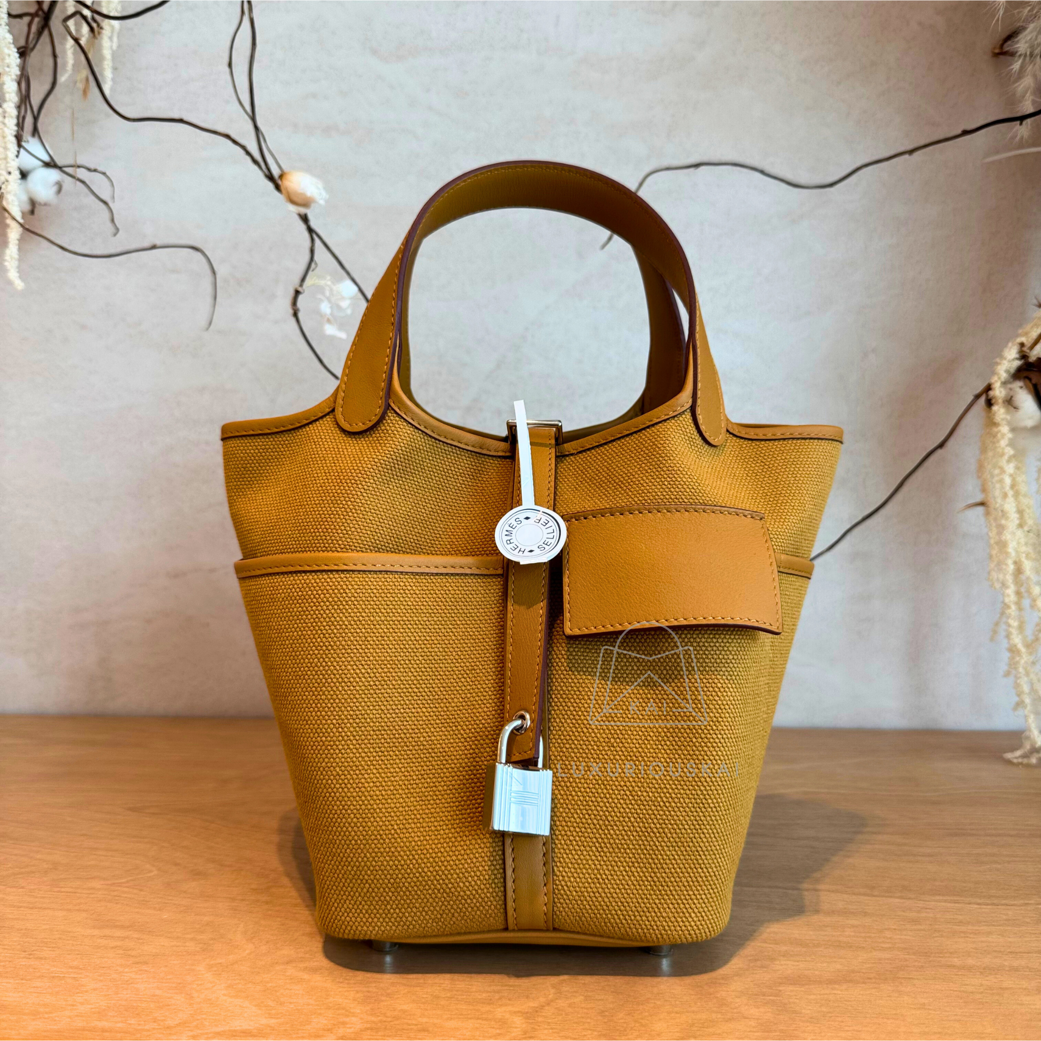 Hermès Picotin 18 Cargo Pocket Sesame (Palladium Hardware)