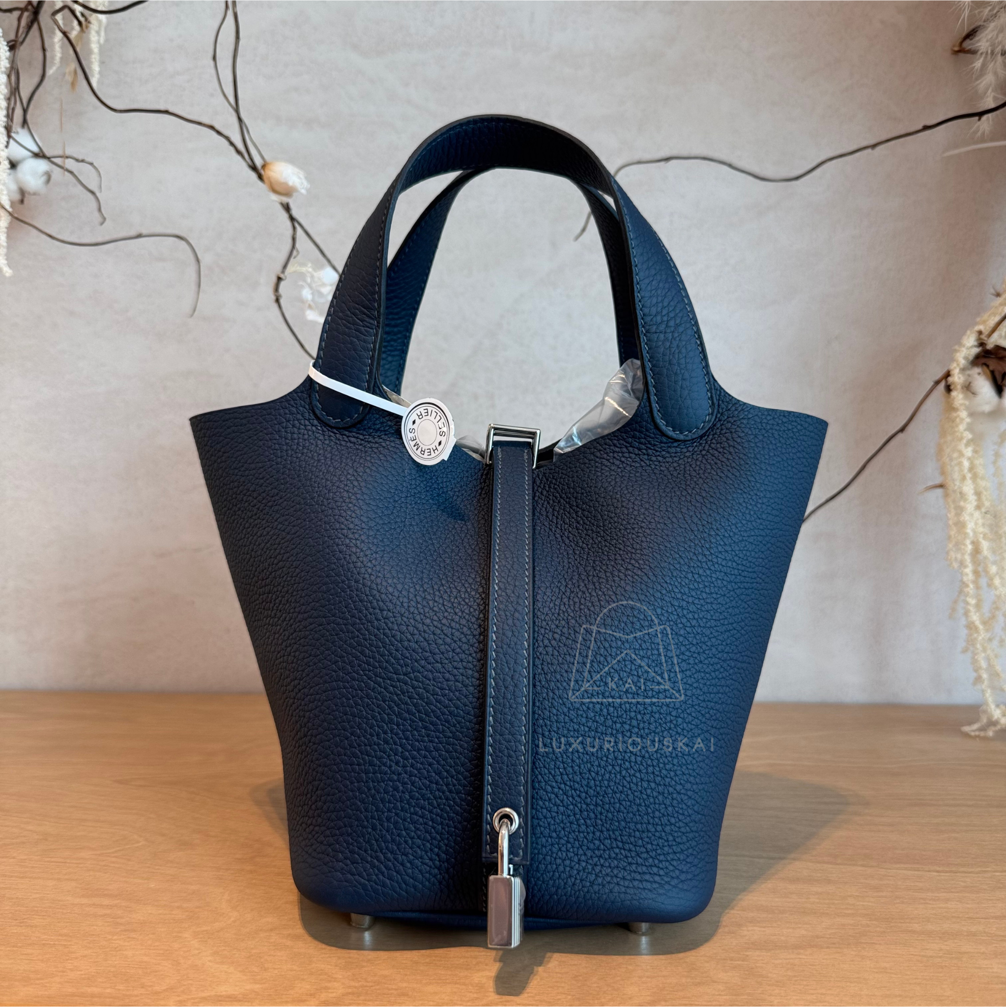 Hermès Picotin 18 Blue De Prusse (Palladium Hardware)