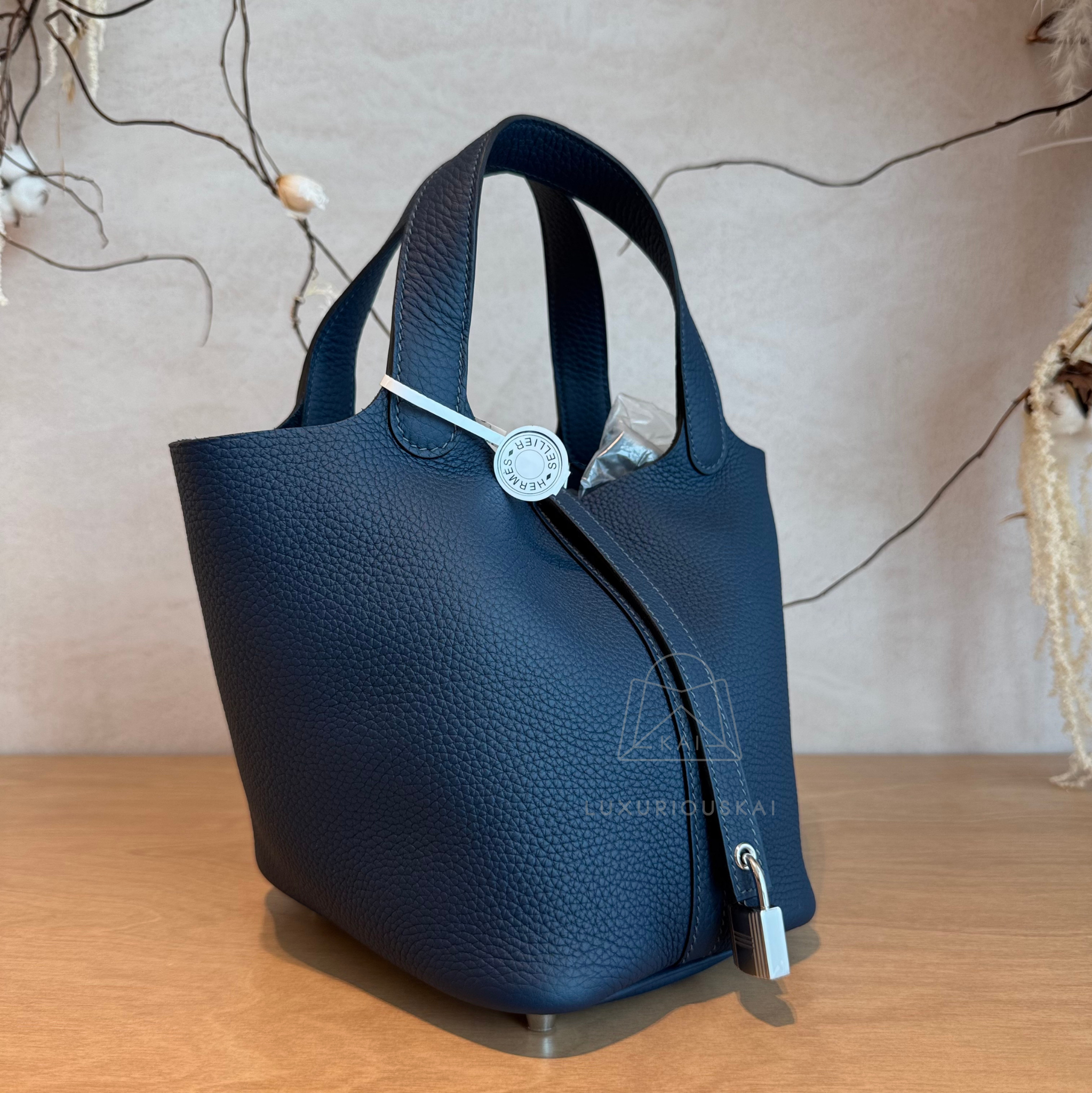Hermès Picotin 18 Blue De Prusse (Palladium Hardware)
